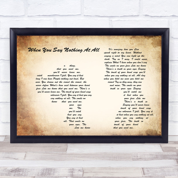 Ronan Keating When You Say Nothing At All Man Lady Couple Song Lyric Wall Art Print